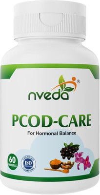 Nveda Herbs based PCOS/PCOD Care for Hormonal Balance with Natural Ayurvedic Formula(60 Capsules)