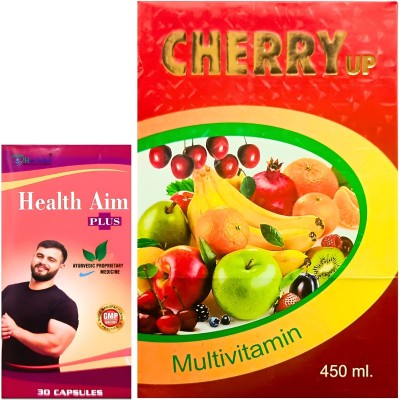 HERBSHD Mulitivitamin Cherry Up Syrup & Weight Gainers Health Aim Plus Capsule(Pack of 2)