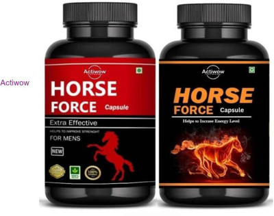 ACTIWOW Horse Force Capsule With potent stamina boosters 30EE B02(Pack of 2, 30 Capsules)
