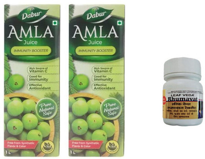 Dabur Amla Juice For Immunity Booster With Leaf Rhumawat 20 Tab(Pack of 3, 2000 ml)