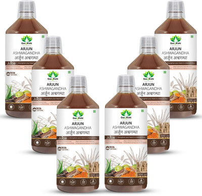 GargRishi Arjuna Ashwagandha Ras (Sugar Free) | Anti Heart Blockage & Cholesterol Care(Pack of 6, 3000 ml)