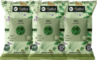 Riddhish HERBALS Nili Pan (Indigo) Churna 300gm | Natural Powder for black hair | Each of 100gm(Pack of 3)