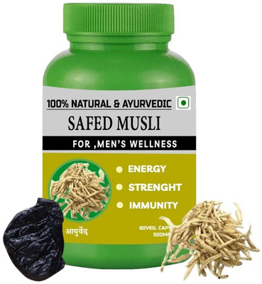 BHARAT HEALTH Safed Musli 60Veg Capsules Pack Of 1(60 Capsules)