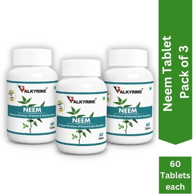 VALKYRINE Neem - Skin Wellness with controls acne(Pack of 3, 180 Tablets)