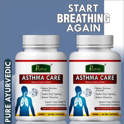 Riffway Asthama Care Natural: Pill Asthama Capsule Controls Asthametic Problem(Pack of 2, 120 Capsules)
