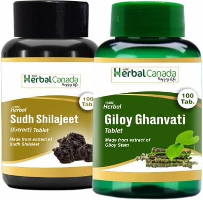 Herbal Canada Sudh Shilajit (100 Tablets) + Giloy (100 Tablets) | Healthy Combo Pack(Pack of 2)