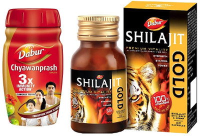 Dabur Chyawanprash – 950g & Shilajit Gold-20 Cap. Immunity, Strength and for Stamina(Pack of 2, 950 ml)