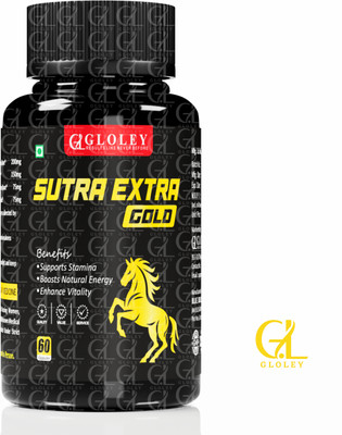 GLOLEY Sutra Extra Gold – Ayurvedic Herbal Stamina, Energy & Wellness Booster(60 Capsules)