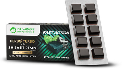 DR. VAIDYA'S Dr. Vaidya’s Herbo24Turbo Shilajit Resin Lozenges | 30 Lozenges(Mint Flavour)(30 Tablets)