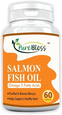 SK PURE BLESS Omega 3 Fish Oil Capsules for Men & Women |Supports Brain & Heart (60 Capsules)