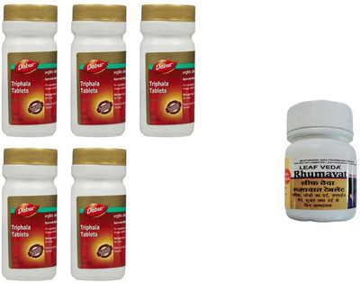 Dabur Triphala Tablets for ingerdients With Leaf Rhumawat 20 Tab(Pack of 6, 300 Tablets)
