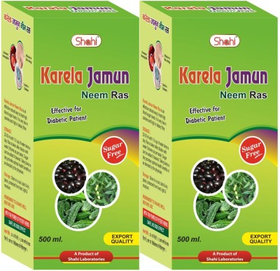 SHAHI Karela Jamun Neem Ras 500ml for Diabetes & Skin problems (Pack of 2)(Pack of 2)