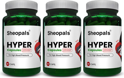 Sheopals Hyper Ayurvedic Capsule With Cinnamon, Brahmi & More For Managing Blood Pressure(Pack of 3, 180 Capsules)