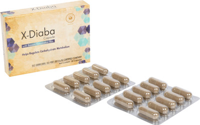 HerbRoot Surya Herbal X-Diaba Capsules(2x10), Regulating Diabetes Naturally, (Pack of 1)(60 g)