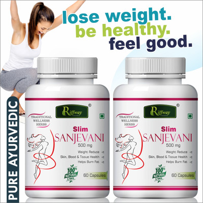 Riffway Sanjevani _ Herbal Pill| Weight Loss Capsule For Block Fat(Pack of 2, 120 Capsules)
