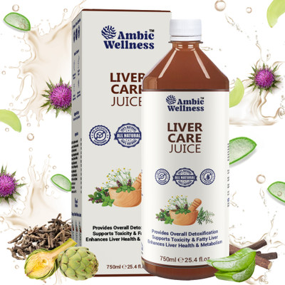 Ambic Wellness Liver Care Juice for Fatty Liver Detox Ayurvedic Liver Support with Milk Thistle(750 ml)