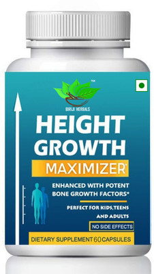 BIRJI HERBALS HE1GHT GR0WTH MAX1MIZER AYURVED1C CAPSULES 60veg capsules pack of 1(60 Capsules)