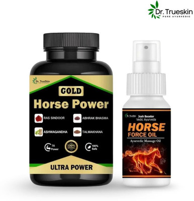 Dr.TrueSkin Horse Power Gold & Oil with stamina power herbal blend(30 Capsules)