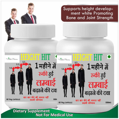 visalak pharma Height Hit- Height Maximizer Capsule to Increase Height | Body Growth Supplement(Pack of 2, 60 Capsules)