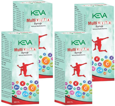 KEVA Multi Vita Syrup for Multivitamin for Immunity Energy Power (Pack Of 4 X 200ml)(Pack of 4, 800 ml)
