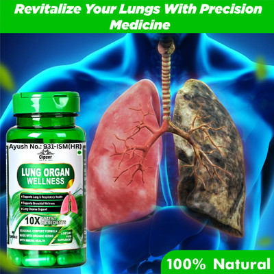 CIPZER Lung Organ Wellness 60 Capsules | Herbal Respiratory Support For Smokers’ Lungs(60 Capsules)