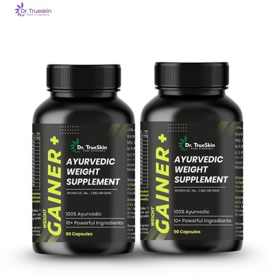 Dr.TrueSkin Weight Gainer+ Capsules for Active Strength 90CAPS(Pack of 2, 180 Capsules)