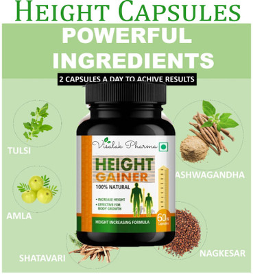 visalak pharma Height Gainer-Ayurvedic Height Increase cap-sules(60 Capsules)