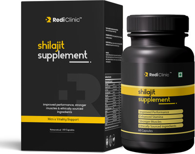 RediClinic Shilajit Capsules For Stamina, Muscle Growth & Energy(60 Capsules)