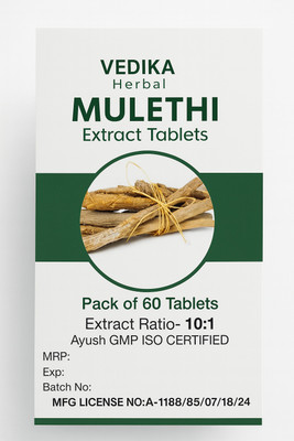 VEDIKA Mulethi Extract Tablets Pack of 60 Tablets(60 Tablets)