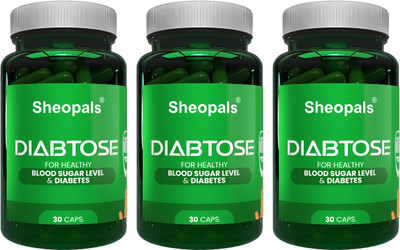 Sheopals Diabtose Capsules With Goodness Of Gudmar & Methi For Managing Blood Sugar Level(Pack of 3, 90 Capsules)