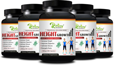 Riffway Height Growth Herbal Pill | Height Capsule For Bones-Deficiency(Pack of 5, 150 Capsules)
