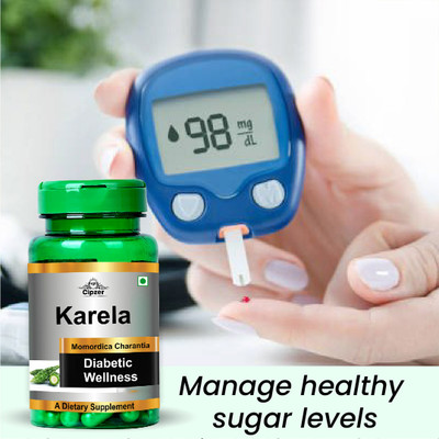 CIPZER Karela 30 Capsules For Blood Sugar Control, Digestion & Liver Detox Support(Pack of 3, 30 Capsules)