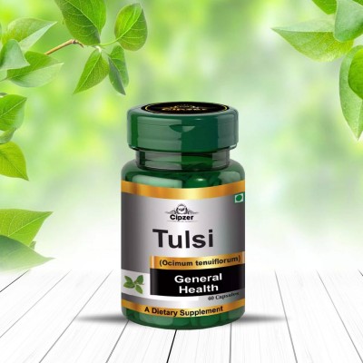 CIPZER Tulsi Capsule Helpful in high blood pressure,diabetes,colds and flu(60 Capsule)