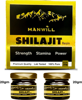 MANWILL Pure and Natural Shilajit resin for Strength and Stamina [ Pack of 2](40 g)