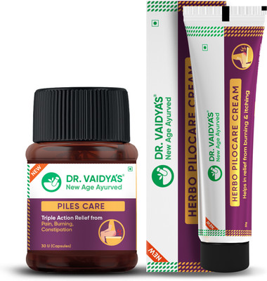 DR. VAIDYA'S Piles Management Combo (Piles Care + Pilocare Cream)(30 Capsules, 30 g)