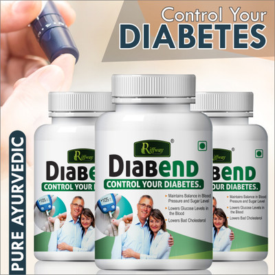 Riffway Diabend _ Herbal Tablet| Diebetes Capsule Controls Blood Sugar-Level(Pack of 3, 180 Capsules)
