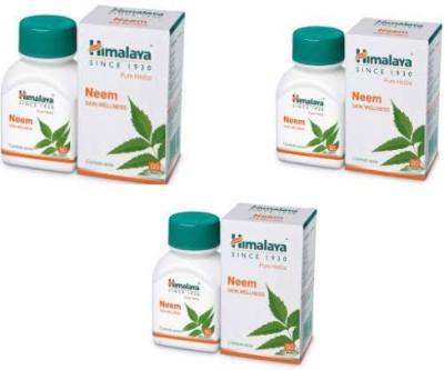 HIMALAYA Wellness Pure Herbs Skin Wellness Tablets - 60 Count (Neem) Pack of 3(Pack of 3)