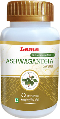 Lama Ashwagandha Capsules | Withania Somnifera Extracts - 60 Vegetarian Capsules(60 Capsules)