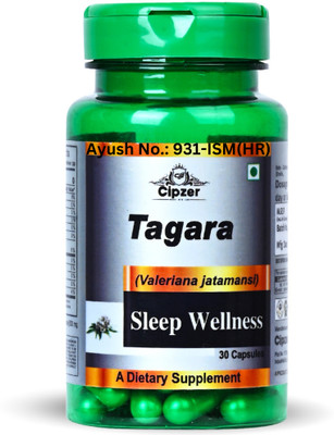 CIPZER Tagara Capsule Sleep Wellness Promotes Quality Sleep & Reduce Stress 30 Capsules(30 Capsules)