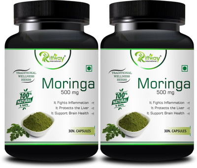 Riffway Moringa Health Supplement , Moringa Capsule Improves Liver Functions(Pack of 2, 60 Capsules)