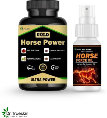 Dr.TrueSkin Horse Power Gold & Oil with energy performance aid(30 Capsules)