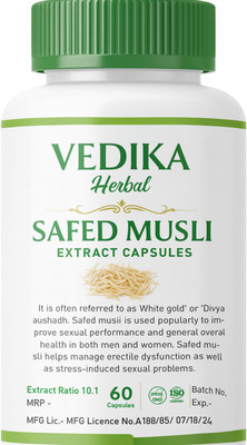 VEDIKA SAFED MUSLI EXTRACT CAPSULES PACK OF 60 CAPSULES(60 Capsules)