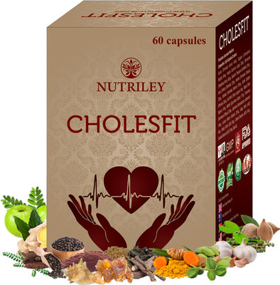 NUTRILEY Cholesfit Cholestrol ControlCapsules ReducesBad Cholesterol Improves Metabolism(60 Capsules)