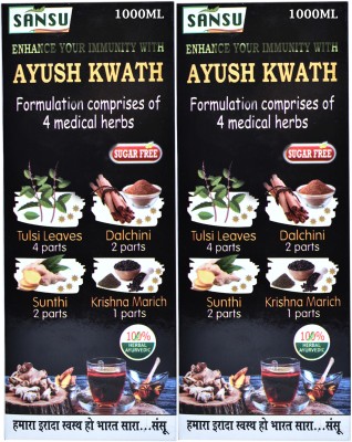 SANSU HEALTH CARE Ayush Kwath (Kadha) |1000mlx2| Immunity Booster | Good For Respiratory Health |(Pack of 2)