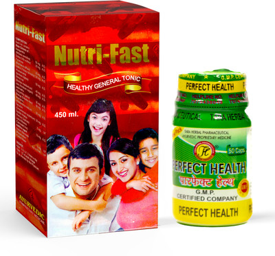 BAYWAY AYURVEDA Nutri Fast & Perfect Health: Natural Nutrients for Enhanced Health and Weight(Pack of 2, 450 ml, 50 Capsules)