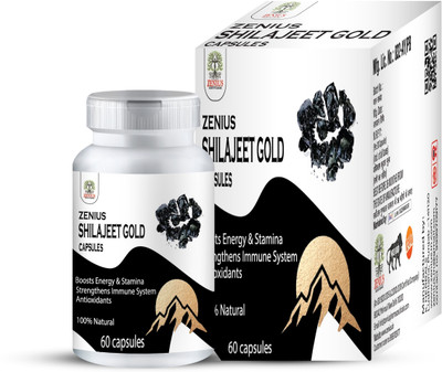 Zenius Shilajeet Gold Capsules with Shilajit Herbs for Men's Health and Power(60 Capsules)