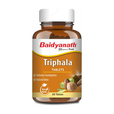 Baidyanath Triphala Tablets- An Ayurvedic Formulation | Helpful in Relieves Constipation, Acts as Natural Detoxifier | Good for Eyes and Effective in Weight Loss | 60TB(60 Tablets)