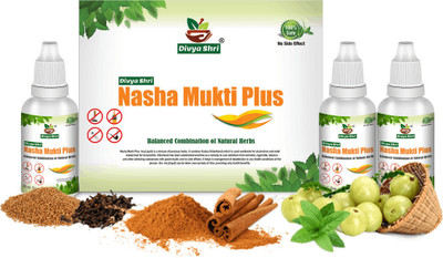 Divya Shri Nasha Mukti Plus, No-Side Effects Addiction Killer Ayurvedic Medicine Alcohol(Pack of 3, 90 ml)