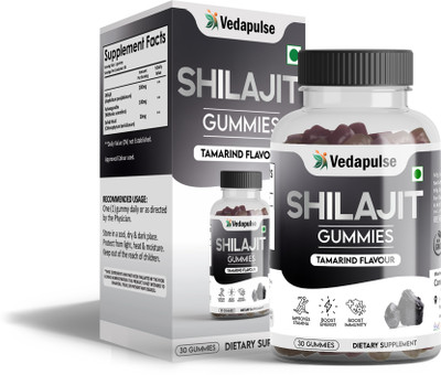Vedapulse Shilajit Gummies with Ashwagandha & Safed Musli|Boosts Stamina, Energy &Immunity(350 mg)