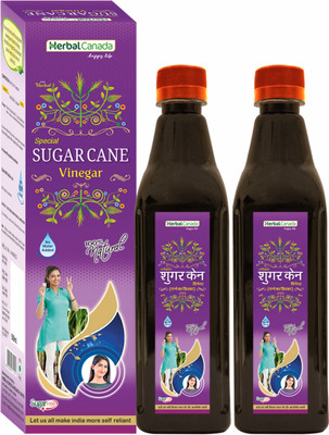 Herbal Canada Sugar Cane Vinegar(500ml) + Sugar Cane Vinegar(500ml) |Sirka|Healthy Combo Pack(Pack of 2)